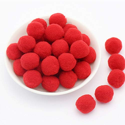 YYCRAFT 100 Stück Pompons für Bastelbedarf und Bastelarbeiten (20 mm, rot).