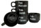 FISURA– Juego de tazas originales “p*ta semana”.Tazas negras con frases.Tazas originales con mensaje para regalar.Juego 5 tazas de cerámica graciosas