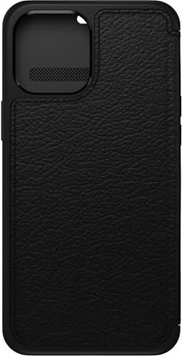 OtterBox Strada Hülle für iPhone 12 / iPhone 12 Pro, stoßfest, sturzsicher,Premium Lederfolio mit Zwei Kartenhaltern, 3X getestet nach Militärstandard, Schwarz