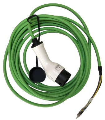 Type 2 Tethered EV Cable 32 AMP Green (10M)