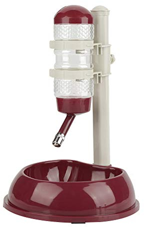 Ciotola per Cani, Borraccia Automatica per Dispenser di Cibo per Animali Domestici con Base per Ciotola di Sollevamento per Piccoli Animali(Marrone)