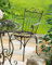 Dekoleidenschaft Bistrostuhl „Flair“ aus Metall, Antikoptik, Vintage Balkon & Gartenstuhl, Retro Terrassenmöbel, nostalgisch