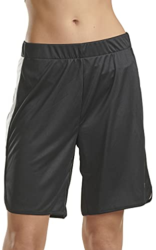 Spalding Women's Colorblock Active Basketball Short, Black/White, 3X