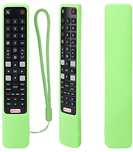 Funda Protectora de Silicona para TCL RCA Mando a Distancia, RC802N ARC802N YUI1, Funda Mando para TCL, Antideslizante, A Prueba de Golpes, Lavable (Verde Luminoso)