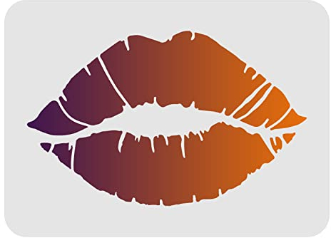 FINGERINSPIRE Schablonen für Lippen, Zeichnen, Malen, 29,7 x 21 cm, Kunststoffschablonen, Dekoration, rechteckig, wiederverwendbar, Schablonen zum Malen auf Holz, Boden, Wand und Stoff