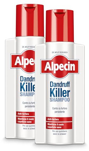 Alpecin Shampoo Antiforfora | Mantiene sano il cuoio capelluto, 2 x 250 ml