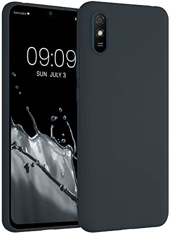 kwmobile Hülle kompatibel mit Xiaomi Redmi 9A / 9AT Hülle - weiches TPU Silikon Case - Cover geeignet für kabelloses Laden - Heidelbeerblau
