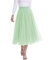 Damen Tüllröcke Midi Elastisch Hohe Taille Plissee Mesh Flowy A-Linie Party Lange Tutu Röcke, Mint Green1, Groß