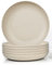 JSYMJSY Tiefe Teller Set, 6Teilig 25cm Groß Speiseteller Bruchfest, Essteller Plastik Mehrweg, Camping Teller, Leicht, Kunststoff BPA-Frei Mikrowellenfest Spülmaschinenfest, Beige
