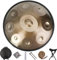 Eavnbaek Handpan Trommel in D-Moll 440Hz 9 Noten 22 Zoll Stahl Handtrommel Handpan Drum Instrument mit weicher Handpan Tasche, 2 Handpan Schlägel, Handpan Ständer und staubfreies Tuch (Gold)