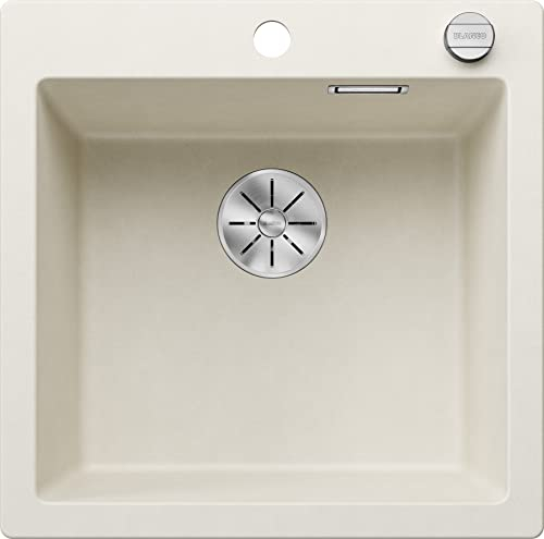 BLANCO PLEON 5 Fregadero de granito de color blanco suave de SILGRANIT | Tipo de montaje: instalación desde arriba | para armarios inferiores de 50 cm de ancho | Volumen máximo gracias a su lavabo