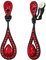 EVER FAITH Ohrclips Damen österreichischen Kristall Braut Luxus 2 Teardrop Hochzeit Clip-On Ohrringe Rot Silber-Ton