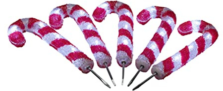Konstsmide LED Acryl Zuckerstangen, 5er-Set, klein, 40 kalt weiße Dioden, 24V, Außen (IP44), 3,6W, weißes Kabel - 6229-203