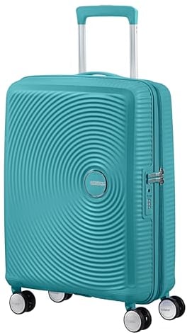 American Tourister Soundbox - Handgepäck Koffer 55 x 40 x 20/23 cm - Hartschalen Kabinentrolley für die meisten Airlines inkl. EasyJet - Erweiterbar, 4 Rollen & TSA-Schloss - 35.5/41 - Türkis