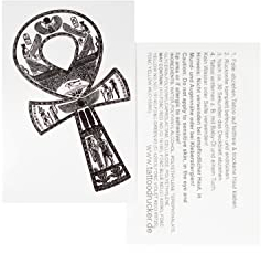 1 x Anch Tattoo - Ägyptisches Kreuz in schwarz - Temporary Body Tattoo (1)
