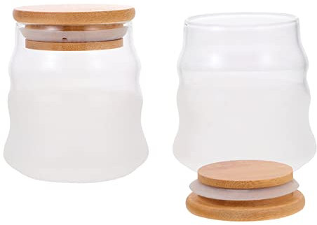 Cabilock 2pièces Bocaux Scellés avec Couvercle De Pots De Rangement Pratiques pour Aliments Résistants Aux Températures Élevées Et Basses Faciles à Nettoyer Design Élégant pour