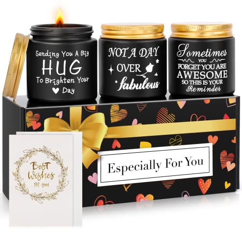 Birthday Gifts for Women, Candles Gifts for Women, Friends, Candle Set for Birthday, Christmas, Festival, 3 Pack Black Aromatherapy Candle
