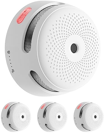 X-Sense Smart Rauchmelder XS01-M, WLAN-Rauchmelder, kompatibel mit FS31/FS61/FS121, SBS50 Basisstation und X-Sense Home Security App, 85 dB Warnsignal, vernetzter Mini-Rauch- und Feuermelder, 3 Stück