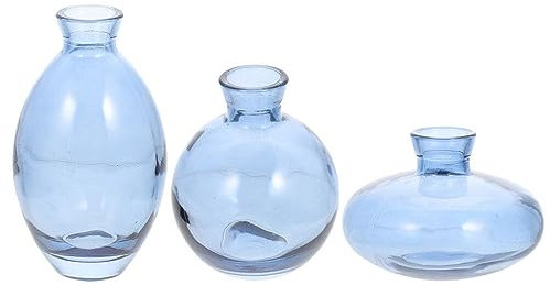 HOMSFOU 3 Piezas Jarrones De Capullos De Cristal Jarrones para Centros De Mesa Florero De Bolas Conjunto De Jarrones Florero De Cristal Jarrones a Granel Vidrio Antiguo Envase Oficina