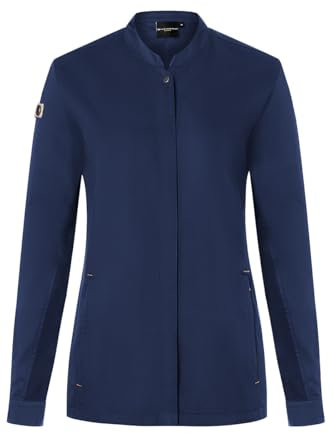 Karlowsky Damen Kochjacke Green-Generation Druckknöpfe Modern Fit Polyester/Baumwollmix Oeko-TEX® nachhaltig Stahlblau - Größe 58