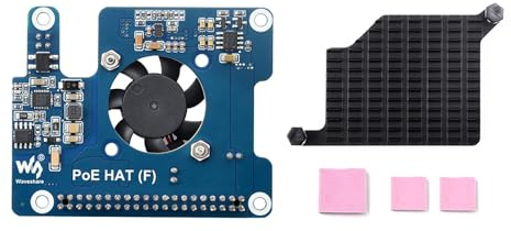 Iiunius Power Over Ethernet HAT (F) for Raspberry Pi 5 /CM5 High Power with Cooling Fan Supports 802.3af/at Network Standard with Metal Heatsink