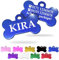Ibera gifts - Hundemarke mit Gravur und personalisierte Hundemarke in Knochenform für kleine bis mittelgroße Hunde und Katzen (Blau, Keine Zeichnung)