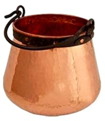 Pentola in rame, Paiolo in rame, Caldaia in rame - con manico in ferro, 5L