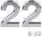 Silver Door Numbers Stick On, 0-99, Letters A, B, C, D, 3'' House Numbers Self Adhesive Stickers, For Doors, Mail Boxes, Hotel Rooms (22)