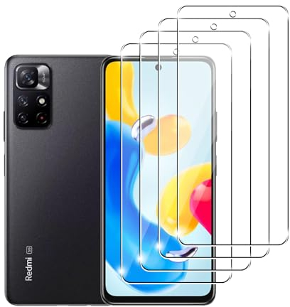 Ljietr 4 Pack Protector de Pantalla Compatible con Xiaomi Redmi Note 11S 5G Cristal Vidrio Templado, Dureza 9H, Ultra Transparente