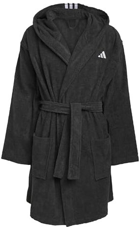 adidas Unisex HOODED BATHROBE, Black, XL
