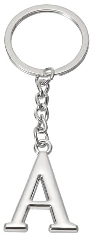PATIKIL Silber Schlüsselanhänger Buchstabe A, Metall Buchstaben Anhänger mit Schlüsselringe, Anfangsbuchstaben Schlüssel Anhänger für Damen Herren Taschen Rucksack Autoschlüssel Dekoration