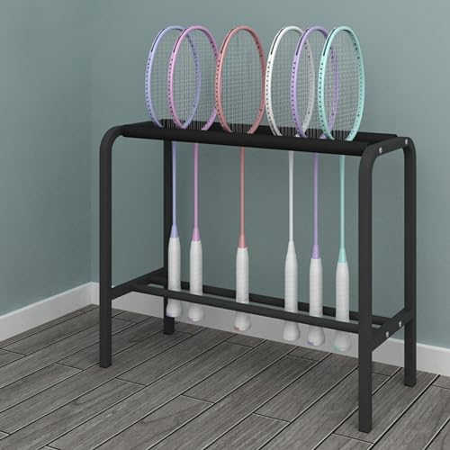 Sports Equipment Organizer, Badminton Racket Storage Rack, Tennis Racket Storage Rack, Can Hold 20 Shots, Suitable for Badminton Rackets, Tennis Rackets(Black)