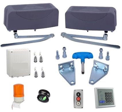 Automatic Sliding Gate Opener, 400kg Loading Per Leaf Articulated GSM Automatic Swing Gate Openers Crank Arm Swing Gate Opener Hinge Type Swing Gate Motor (Color : Kit 2, Size : A)