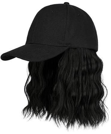 Yjcnelcr Verstellbare Baseballkappe Mit Lockigem Haar Perücke Für Frauen Mädchen Cosplay Kostüm Bob Haar Perücke Baskenmütze Haar Styling Perücke Kappe