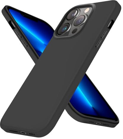 Whew für iPhone 13 Pro Max Hülle, Ultra Dünn Weicher Silikon Handyhülle, Matt Stoßfest Kratzfest Anti-Fingerabdruck Schutzhülle, Extrem Haltbarkeit Samtige Touch für iPhone 13 Pro Max Case, Schwarz