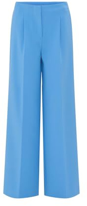 OPUS Damen City Pants | Extra Wide Leg Pants Maiga Palazzo aus Twill-Ware Blue Salt, 44