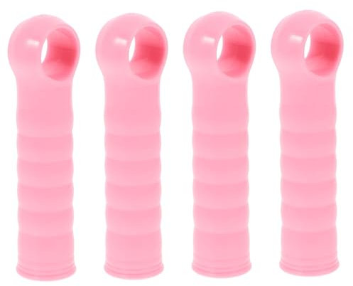 Alipis 4pcs Mop Stick Broom Handle Mop Head Mop Rod Grip Spinner Mop Power Mop Refills Clothes Rail Socket Mop End Cap Replacement Grips Mop Rod Mop Rod Sleeve Dust Mop Pink Plastic