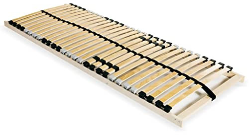 Myheimly Lattenrost mit 28 Latten 7 Zonen,Lattenrahmen Bettrost Holzlatten Fest,90 x 200 cm