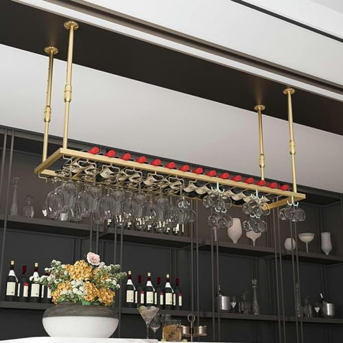 Portabicchieri da vino in stile moderno con mensola in vetro a calici, 120 x 30 cm