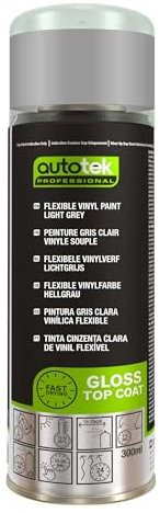 Autotek Peinture en aérosol Gris Clair Vinyle Flexible Professional, Aérosol pour surfaces en PVC et vinyle, 300ml