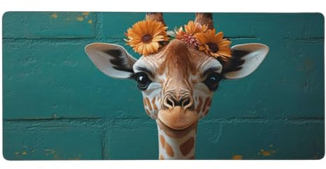 Giraffe Mousepad XL 1000x400mm/100x40cm Groß Gaming Mauspad Abstrakt, Schreibtischunterlage Mit Anti-Rutsch Basis, Tischunterlage Large Size, Gaming Office Home Zubehör, Geschenke für Männer-z1036