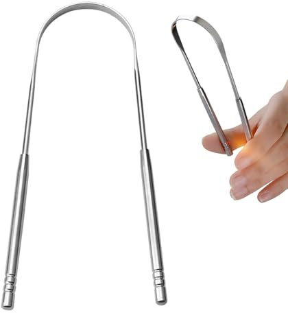 Zungenschaber Aus Edelstahl - Zungenreiniger | Zungenbürste | Tongue Scraper | Zungenputzer | Saubere Zunge Zungenkratzer | Metall Tongue Scraper Hochwertiger Zungenschaber Für Erwachsene