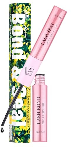 Lash Bond and Seal Eyelash Glue Waterproof Lashes Glue for Eyelash Extensions Long Lasting Strong Hold 2-in-1 Lash Adhesive