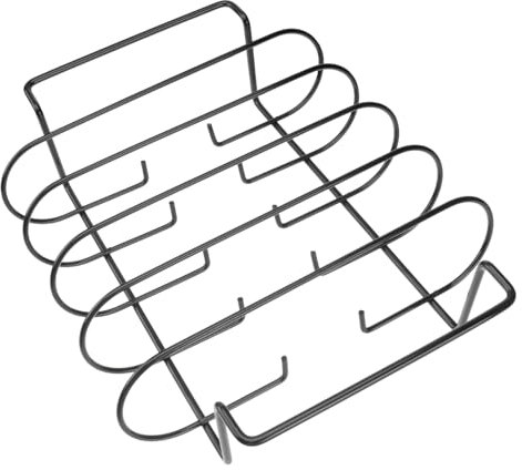 BESTonZON Côtes Fer Portable pour Barbecue Support à Côtes pour Fumer Ustensile Robuste