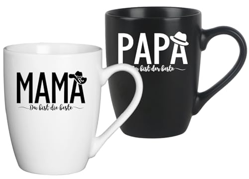 Weihnachtsgeschenke für Eltern, beste Mama und bester Papa Tassen Set Geschenk von Tochter & Sohn zum Geburtstag Vatertag Muttertag Männertag (für Mama & Papa)