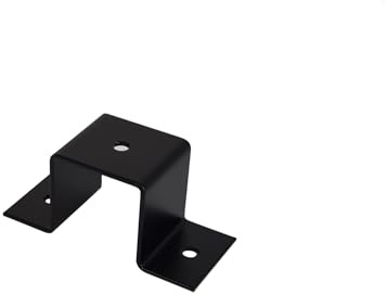 Abrazadera cuadrada de tubo cuadrado, 80 x 80 mm, color negro