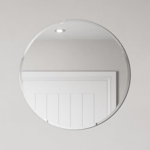 Artis® 500mm Bevelled Edge Round Bathroom Mirror Frameless Vanity Mirrors Wall Mounted 4mm Mirrored Glass