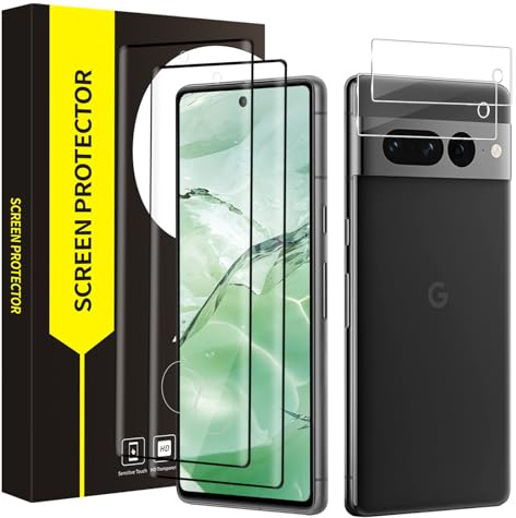 Carantee 2+2 Stück Schutzfolie für Panzerglas für Google Pixel 7 Pro 5G, 3D Keine Blasen Folie mit Kameraschutz, Anti-Fingerprint Kratzfest HD Displayschutzfolie für Google Pixel 7 Pro Schutzglas