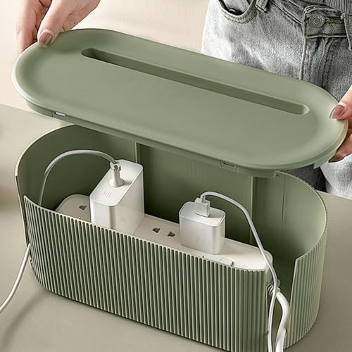 Kabelaufbewahrungsbox, 31 x 13,5 x 12,5 cm, Box zu WLAN-Router, große Kabel-Management-Boxen, Untertisch-Kabel-Organizer, zum Verstecken von Steckdosenleisten, elektrischen Kabeln
