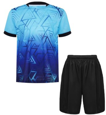 Miutii Jungen Sport Set Trainingsanzug Kurzarm T-Shirt + Shorts Fußball Uniform Trikot Basketball Kleidung Sportanzug Jogginganzug